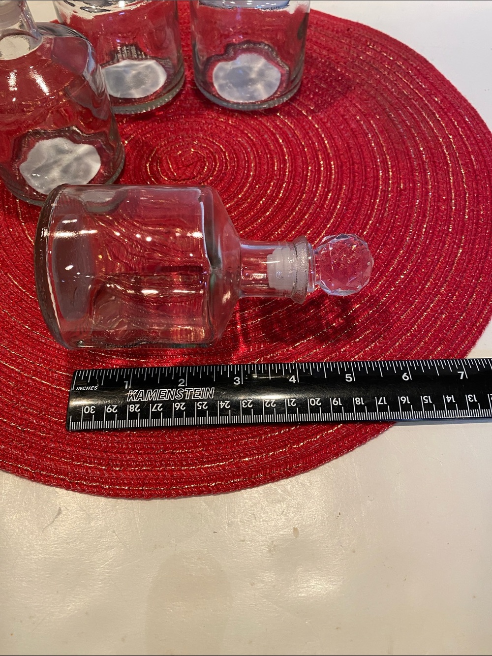 NWT Set of 4 Clear Glass Potion Bottles - Picture 3 of 4